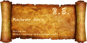 Machner Bors névjegykártya